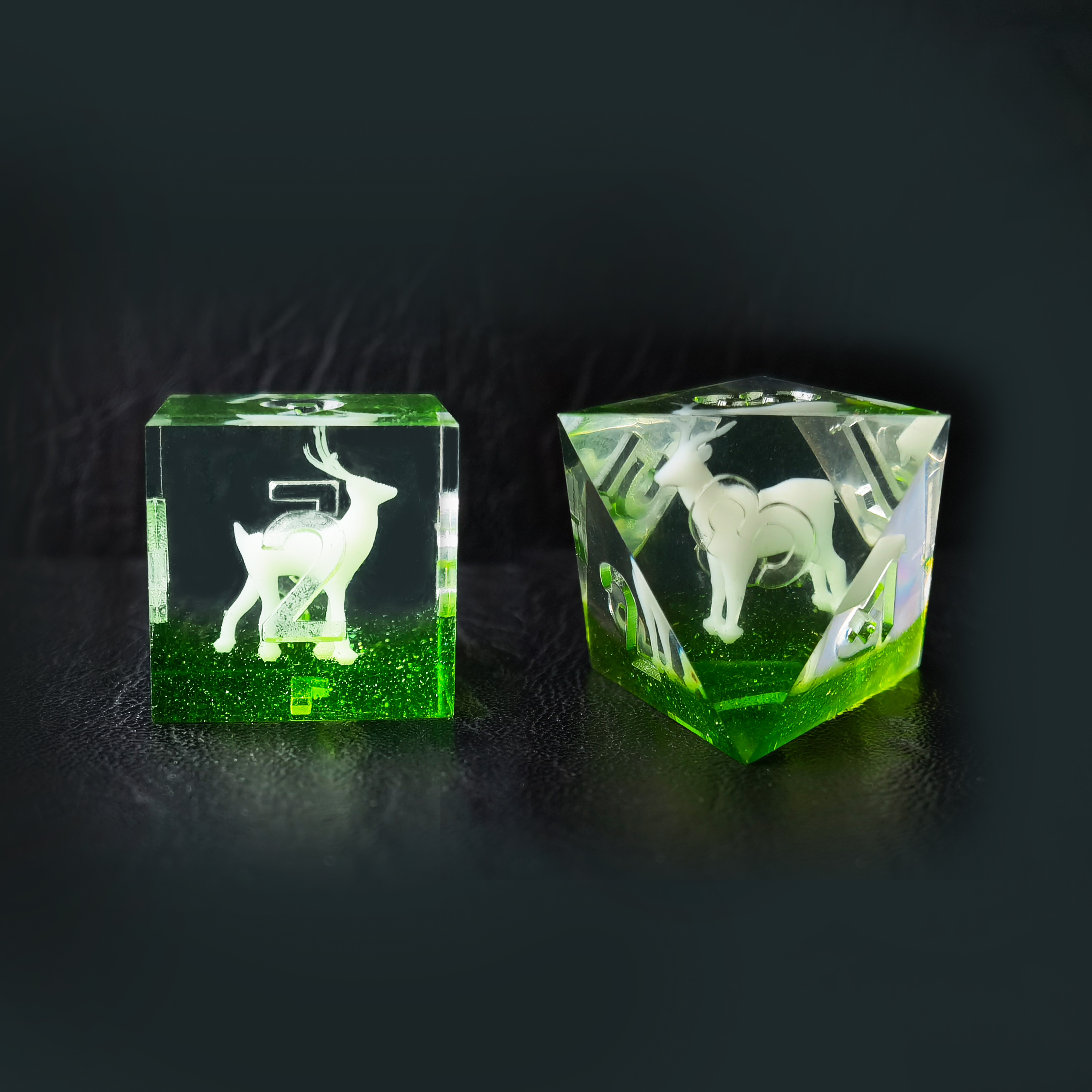 Crystal Deer DND Dice Set Sharp Edge