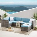 Sailing Rattan Wicker Modular Corner Patio Sofa Set1