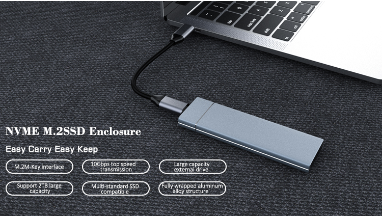 USB3.1 NVME M.2 SSD Enclosure for Flash SSD