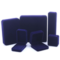 Hanhong Custom Großhandel Heißverkauf Schmuck Verpackung Box Ohrringe Halskette Geschenkbox Blau Samt Ring Juwelier Box1