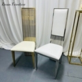 Gold Stainless Steel Luxury High Back Wedding Chairs for Events1