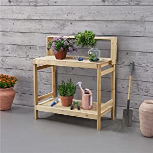 Garden Potting Bench Table