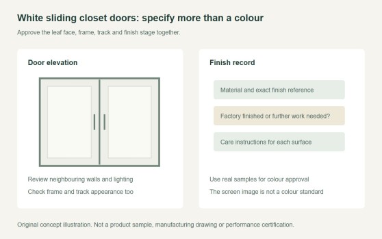 White Sliding Closet Doors: Match Finish, Frame and Care