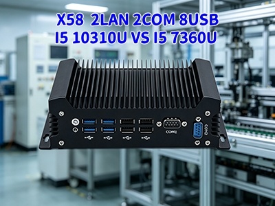 Сравнение мини-ПК Dual LAN Dual COM X58 i5 10310U и i5 7360U Тест производительности для периферийных вычислений для бизнеса