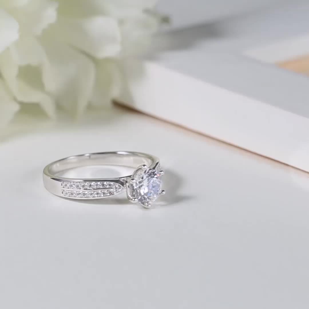 Forever Star New Lleged Factory Price White Gold Moissanite Engagement Diamond Ring1