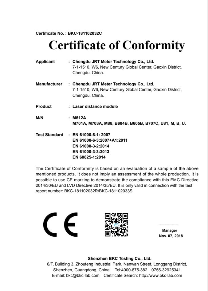 Certificate of Conformity