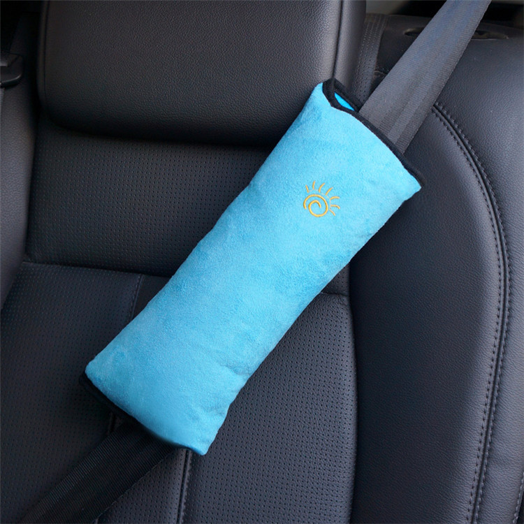 Soft Headrest Suede Fabric Baby Children Car Seat Safety Belt Strap Cover Child1