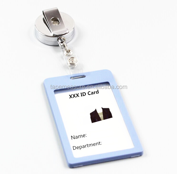 YoYo ID Card Badge Holder Custom Steel Badge Reel Retractable Matel Lanyards ผู้ถือป้าย ID พร้อมพวงกุญแจ