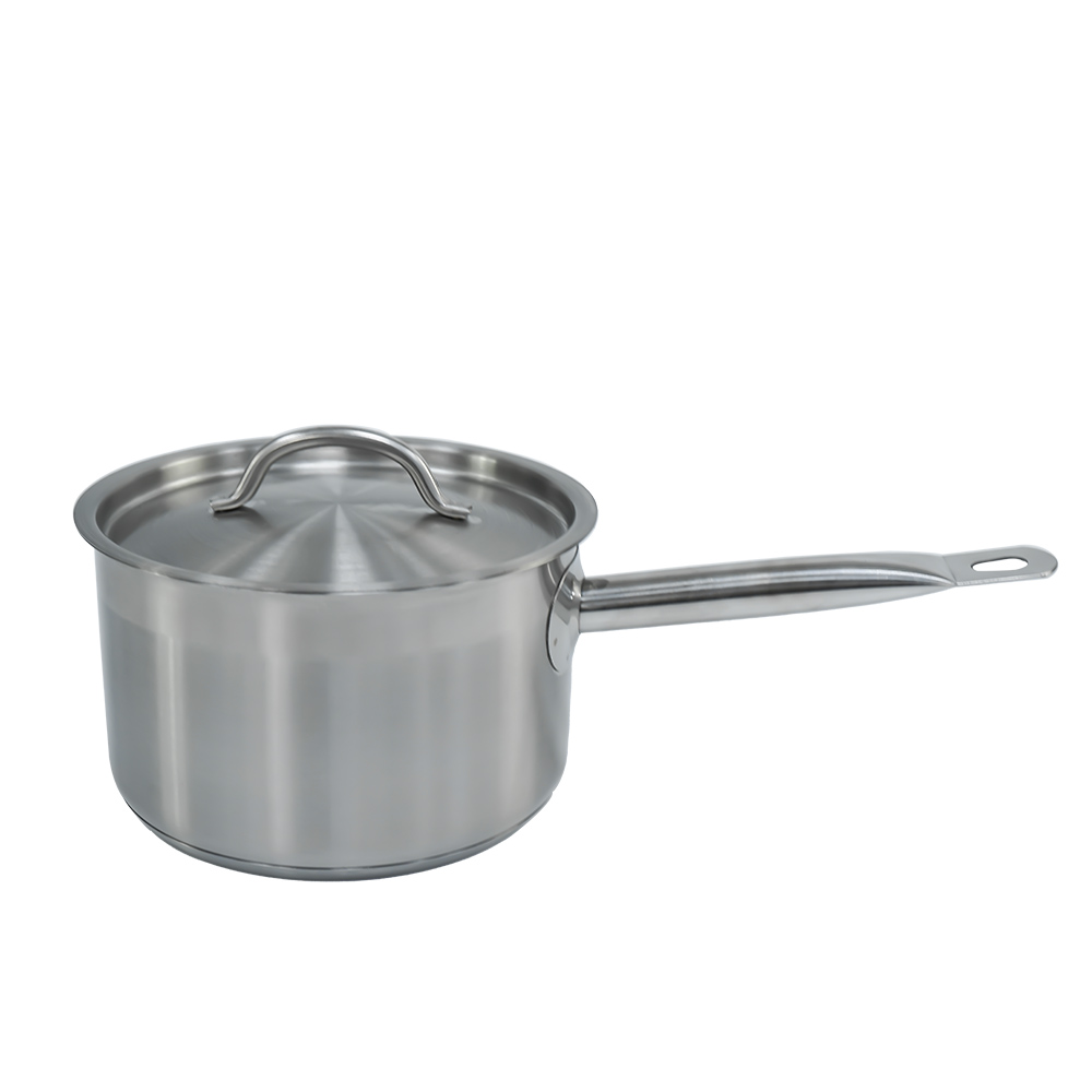 Household stainless steel single handle cooking pot