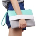 Leather Women's Patchwork Wristlet Clutch Bag1