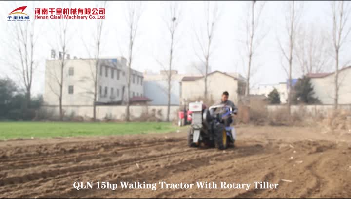 15 hp walking tractor with rotary tiller.mp4