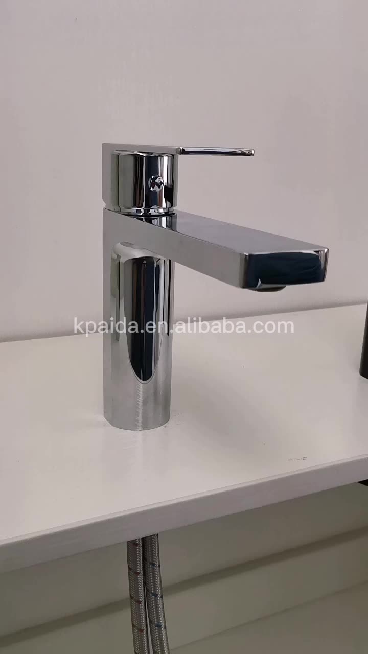 Square Zinc Chrome Hot Water Mixer Taps