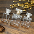 20ml 30ml 50ml 100ml Transparent Glass Square Spray Press Packaging Perfume Bottle1