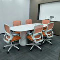 Modern Luxury E1 MDF White Pant Smart Office Furniture International Universal Socket Oval Board Room Meeting Conference Table1