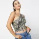 Camisetas para mangas de Leopard de moda para mujer