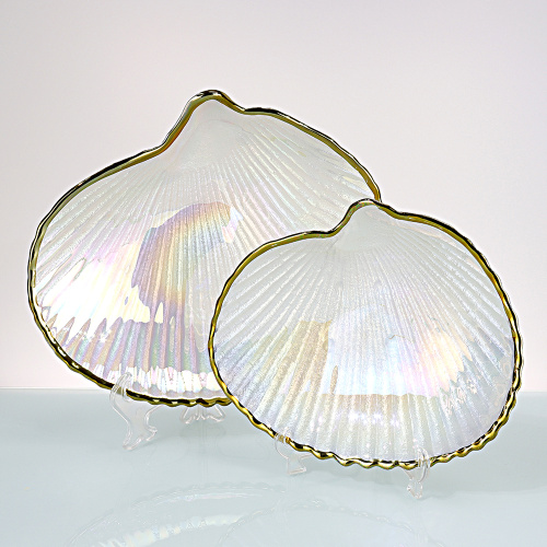 Iridescent Shell Glass Plate