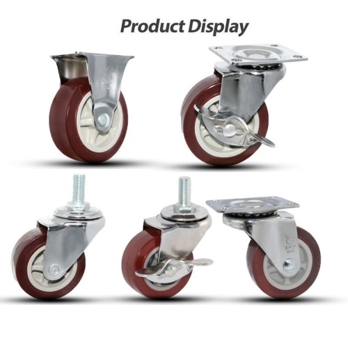 Light Duty purplish red pu caster