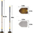 Triple Function 3-in-1 Floor Cleaner: Extendable Telescopic Broom, Sweeping Brush, and Mop Handle for Comprehensive Floor Cleaning1