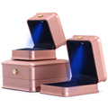 Hanhong Wholesale Custom Luxury Crown Schmuck Verpackungsbox LED -Armband Halskette Ringkasten Gold Schmuckschatulle mit LED Light1
