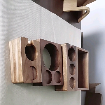 Multifunctional Coffee Aappliance Tamper Stick Pressed Powder Tamper Dispenser Wooden Shelf Bracket Wooden Coffee Grinding Base1