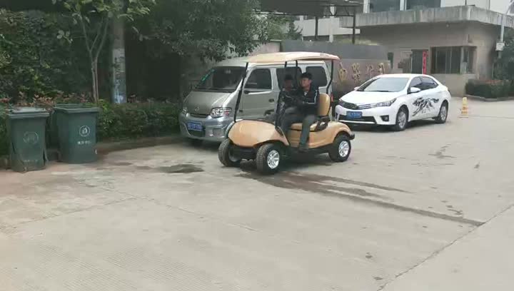 Video de carrito de golf eléctrico de 2 plazas subiendo una colina empinada