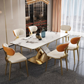 Hermoso juego de mesa de madera de diseñador blanco y sillas de comedor Big Big Modern Wooden Cinning Whoil con sillas1