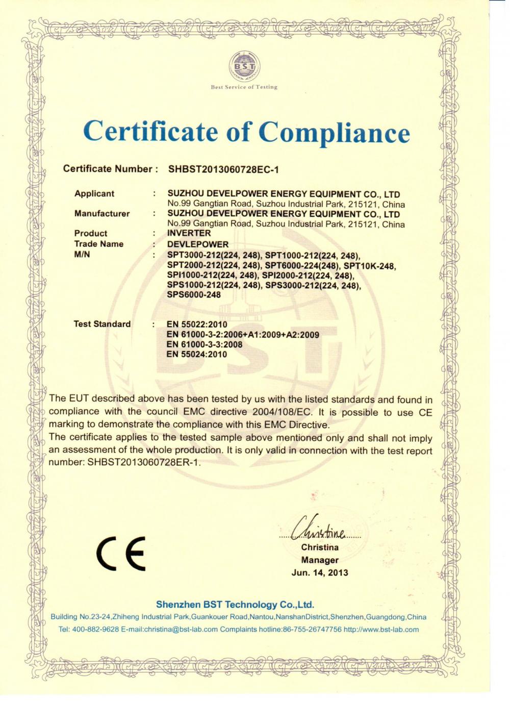 Certificate of Compliance