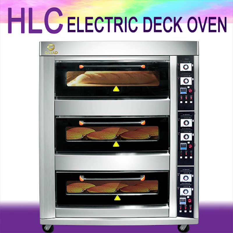 Commercial HLC Luxury Electric Deck Forno de alta qualidade 2 camadas 4 bandejas de cozimento