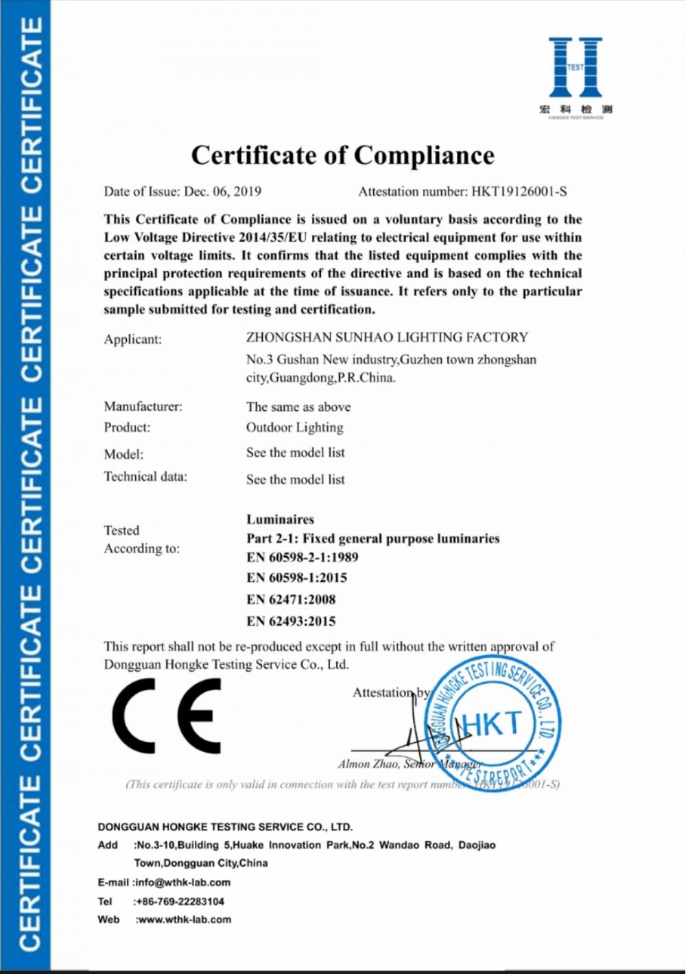 Certificate of Compliance