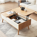 Modern light luxury solid wood lift top coffee table dining table multifunctional with drawer storage coffee table1