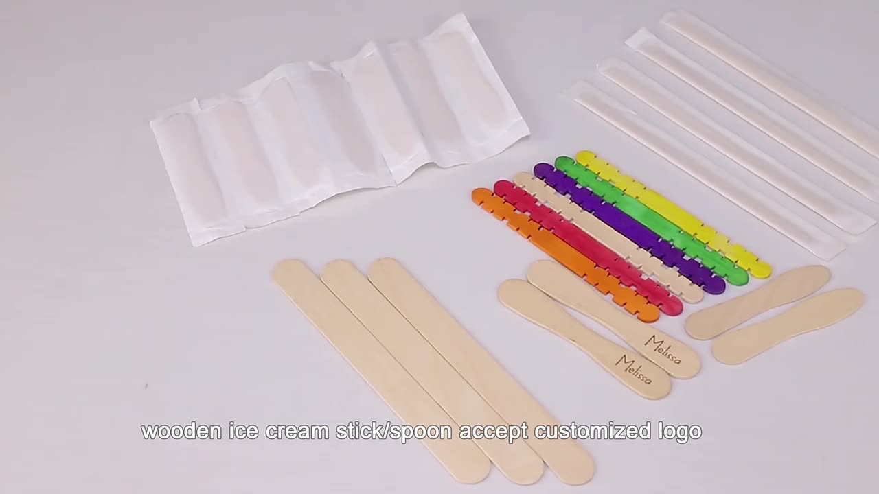 Hand craft customized wooden ice cream popsicle sticks1