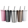 17oz Stainless Steel Vacuum Insulated Travel Mug with Lid and Straw1