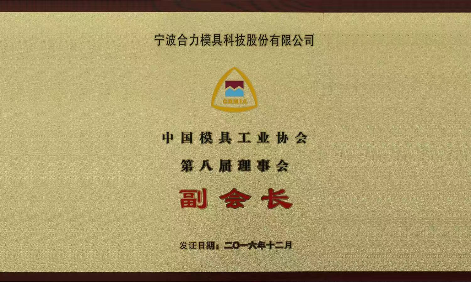 Vice President of the 8th Council of China Die & Mould Industry Association
