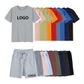 High-Quality Summer Jogger Custom Logo Cotton Men's Shorts and T-Shirt Sets: 2-Piece Men's Shorts Set1