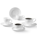 Porcelain Cappuccino Cups & Saucers - 6 Ounce Espresso & Demitasse Cups for Latte, Cafe Mocha & Tea1
