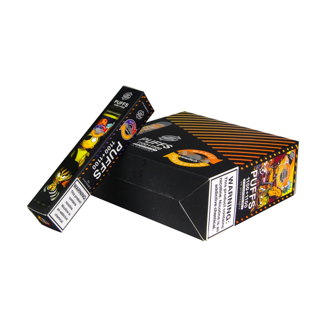 2021 Cigarro Eletrônico descartável de Venda Quente 1100 + 1100 Puffs Caneta Vape descartável