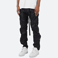 Trendy Mens Designer Casual Grousers Skinny Polyester Belted Cargo Black Pants for Men1