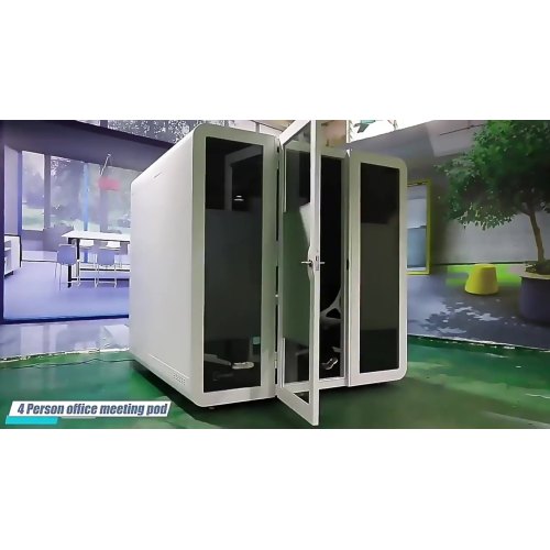 Modern Design Simple Room Interior Office Booth Glass Soundproof Double Office Booth1