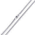 Kalen 3mm Silver 18k Gold Filled Plated Men's Stainless Steel Round Box Chain Necklace1