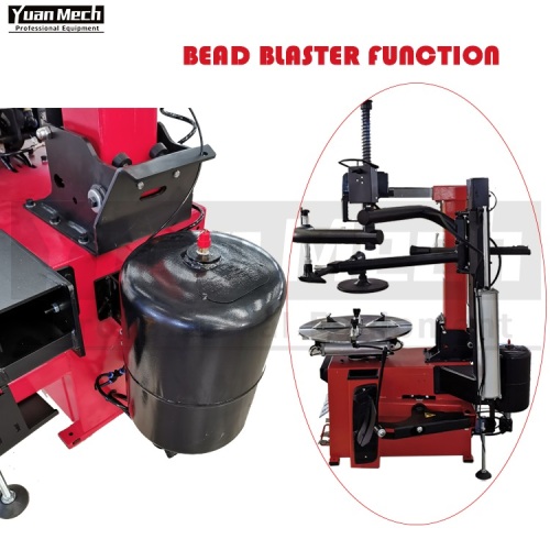 Tire changer bead blaster function