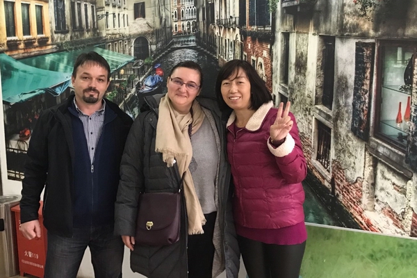 Customer visiting for Mural Printing Machine