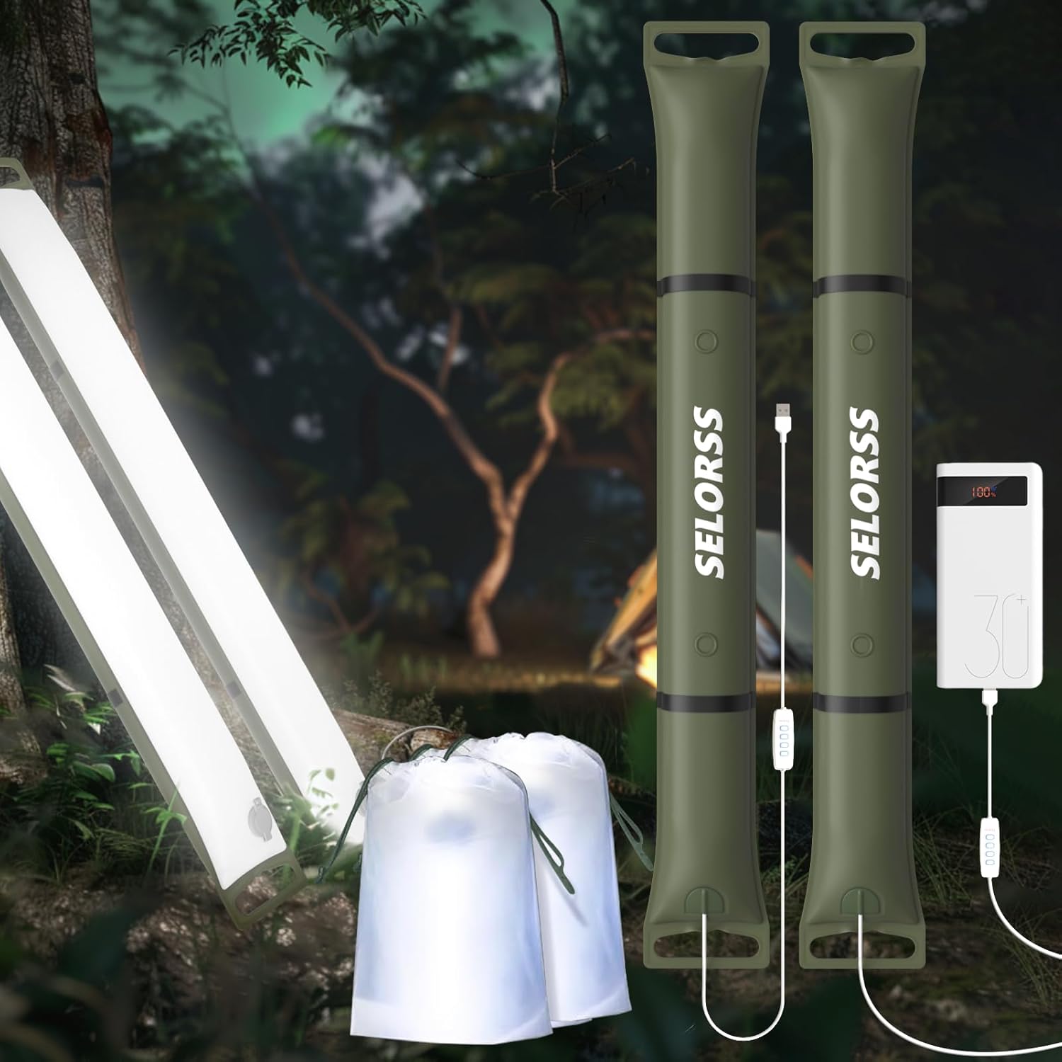 Портативный надувный светодиодный лагерь T86 с USB