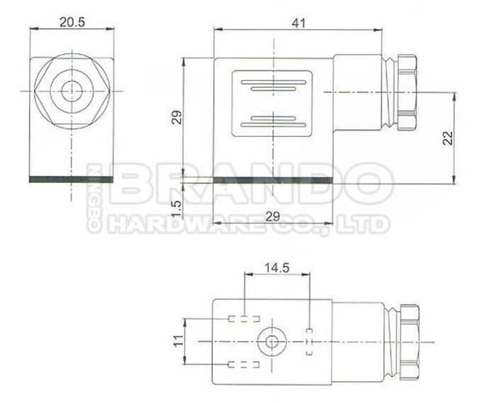 Solenoid Valve Coil Connector DIN 43650 Form A DIN 43650A 1