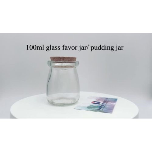 100 ml Puddingglas Glas 3,4 Unzen Flasche mit Korkdeckel