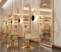 Personalização Estilo de parede europeia Modern Mount Simples Led com luz de cabelo de cabelo de cabelo leve Salon Gold Mirror1