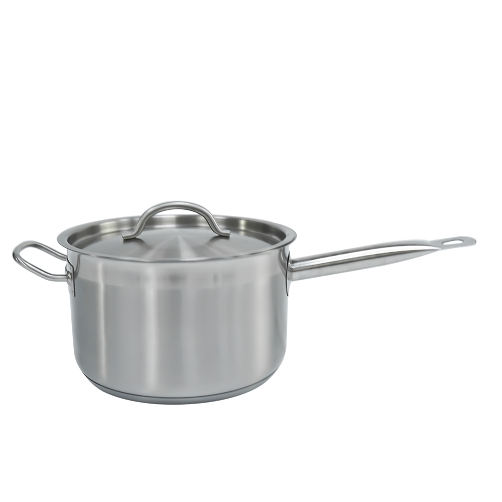 Stainless steel composite bottom cooking pot with handle