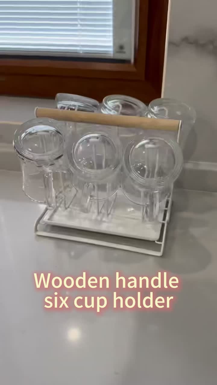 Alça de madeira para seis porta-copos