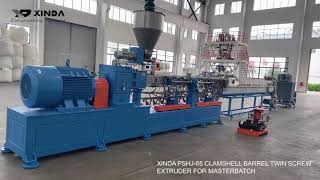 Xinda PSHJ-65 clamshell barrel twin screw extruder for masterbatch
