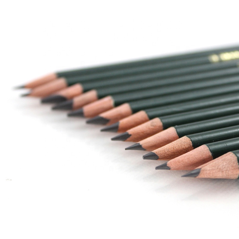 12PCSプロフェッショナル標準スケッチ木製鉛筆を描くためのHBペンシル学用具セットアートオフィス学用品1