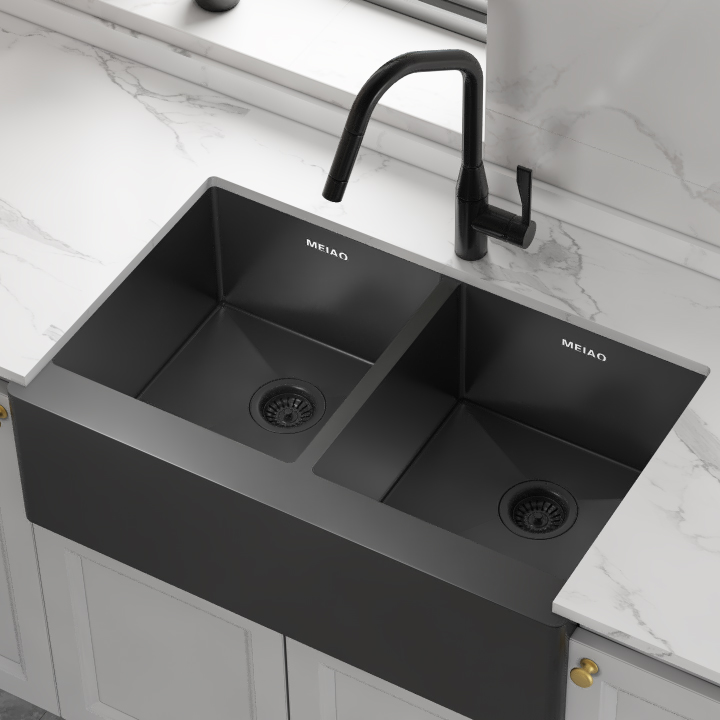 Modern Stainless Steel Black Apron Sink